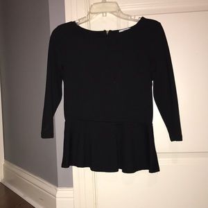 Black long sleeve peplum shirt